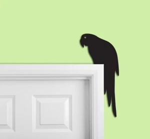 Large Black Parrot Door/Shelf Toppers Decoration- light reversible gift idea - Picture 1 of 6
