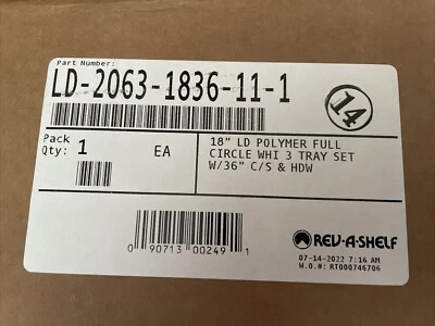 Rev-A-Shelf 18" Full Circle 3-Shelf Lazy Susan Set w/Anti-Slip Ribs Trays White - Image 1 of 2