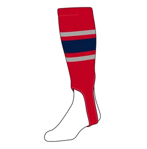 TCK Baseball Stirrups Medium (200E, 5in) Red, Grey, Navy Blue - Picture 1 of 1