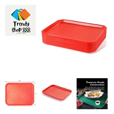 Red Plastic Fast Food Tray, 14 by 18-Inch, Set of 12 - Image 1 of 4