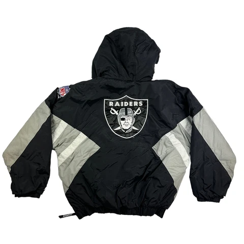 Vintage 90s NFL PRO LINE STARTER Oakland Raiders Jacket XL *Stains Cover
