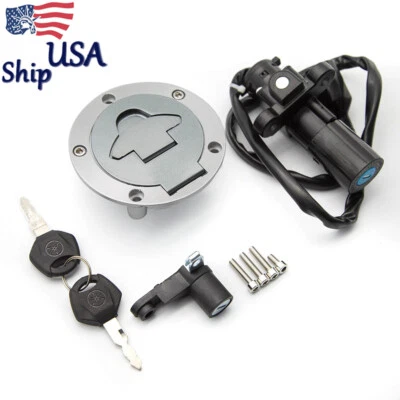 Interruptor de encendido tapa de gasolina combustible bloqueo de asiento del tanque 2 llaves para Yamaha YZF-R25/R3 2015-2019 Foto 1 de 4