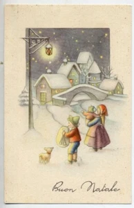 Serie Completa di 6 cartoline Bambini Buon Natale PC Circa 1940. 2 - Picture 1 of 6