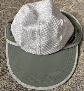 Patagonia Hat Cap Adjustable White Mesh Bimini Fisherman Mens Large - Picture 1 of 8