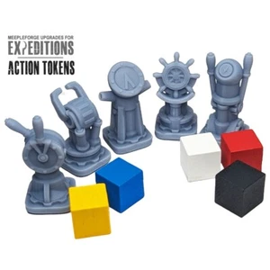 Player Action Tokens for Scythe Expeditions - GREY - 5pcs - Upgraded Meeples - Picture 1 of 10