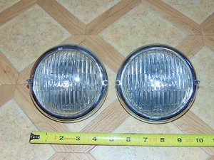 2 Nos 5" Dia Round GE 4444 Fog Headlight Light With Chrome Ring Snowmobile PPT - Bild 1 von 3