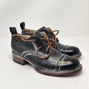 Freebird Women Mabel Distressed Black Leather Oxford Slip On Shoes Size 5 Casual - Picture 1 of 8