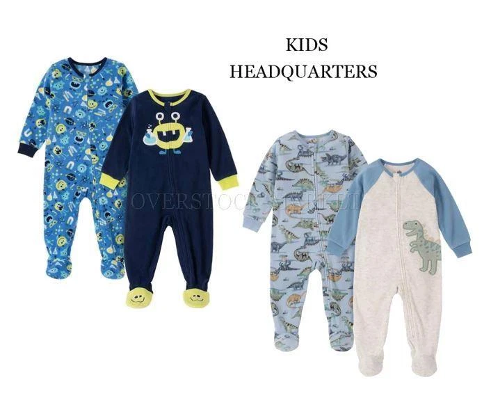 NEW! INFANT & TODDLER BOY KIDS HEADQUARTERS 2 PK FLEECE BLANKET SLEEPER! VARIETY - Image 1 of 1