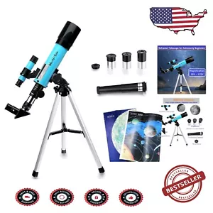 Travel-Ready 50mm Telescope with Fully Coated Lenses & Moon Viewing Accessories - Picture 1 of 9