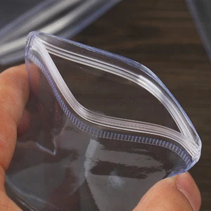 100Pcs Plastic Clear PVC Coin Bag Case Wallets Storage Cover Envelopes 70x50mm - Picture 1 of 5