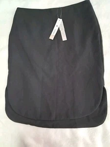 NWT Dylan Gray Size 6 Hi Lo Curved Hem Black Pencil Skirt Lined Knee Length  - Picture 1 of 8