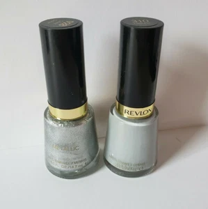 2 Revlon Nail Enamel Nail Polish ~ #928 Silver Dollar & #310 Timeless - Picture 1 of 2