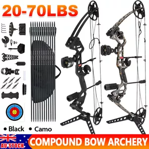 Compound Bow 20-70LBS Right Handed Archery Hunting Outdoor Target Shooting Sport - Picture 1 of 14