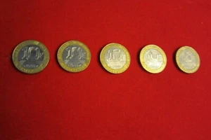 France Bimetallic Coins 1988, 1989, 1990, 1991, 1992 10 Francs Circulated - Picture 1 of 10