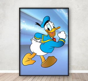 Póster del Pato Donald de Disney, estampado artístico en pared dormitorio infantil, enmarcado A4 - Imagen 1 de 5