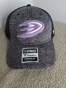 NEW Anaheim Ducks Fanatic Authentic Pro Breast Cancer Awareness Medium Large Hat - Picture 1 of 7