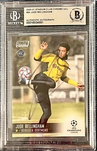 JUDE BELLINGHAM 2020-21 TOPPS FIRMATO ROOKIE DORTMUND AUTOGRAFO BECKETT ENCAP - Foto 1 di 2