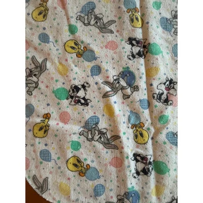 Manta de recepción vintage Baby Looney Tunes - 1999 - algodón - globos - 37 x 27 Foto 1 de 4