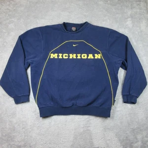Vintage Michigan Wolverines Herren mittelblau Nike Center Swoosh Karo Rundhalsausschnitt - Bild 1 von 24