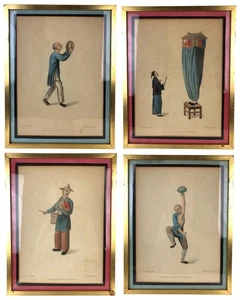 Set of 4 Framed Antique Chinese Colored Engravings of 'Costumes of China' 1799 - Picture 1 of 23