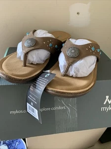 Mykos Women's Jovie Thong Sandals Size 8 - MW2508-BRN - Picture 1 of 4
