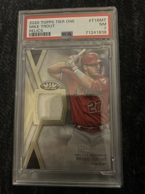 Mike Trout 2020 Topps Tier One Game Used Relic SP /395 PSA 7 #T1RMT - Image 1 of 3