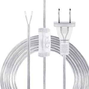 Lamp Cord with Switch Replacement Lamp Cord 18AWG SPT-2 Replacement Silver Po... - Bild 1 von 6