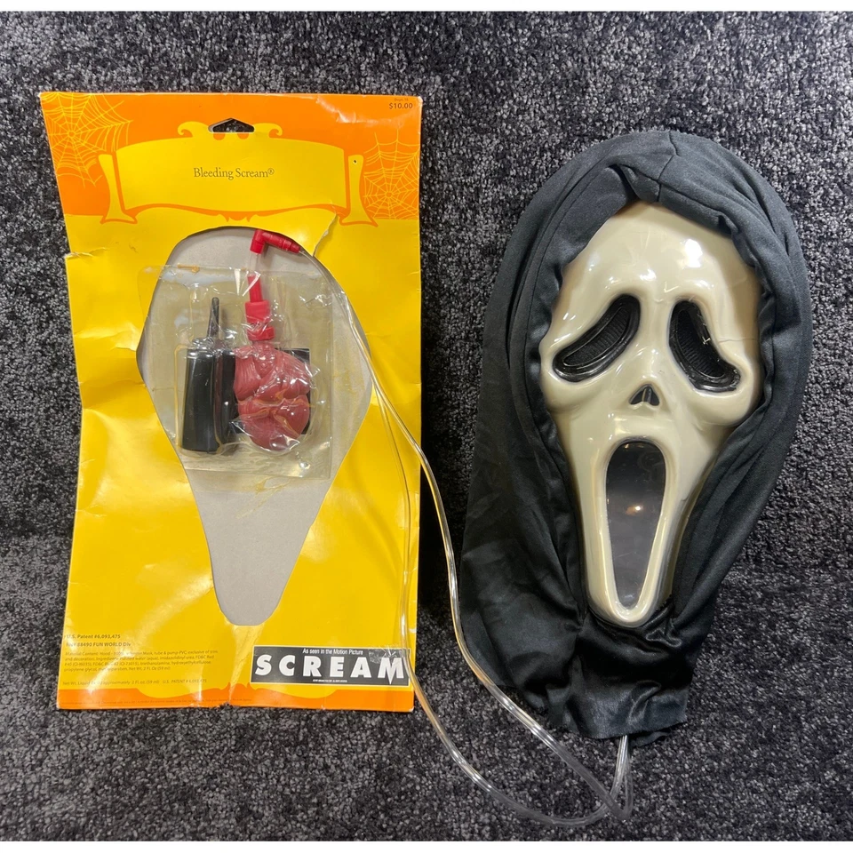 Bleeding Scream Mask Original 1997 Miramax Films Fun World New in Package - Image 1 of 4