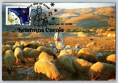 #5250 Christmas Carols Lamb Silent Night FDC Maxi Card w/Pictorial Cancel - Image 1 of 2