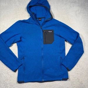 Patagonia R1 Air Sudadera con Capucha Texturizada Polar Chaqueta con Capucha Para Hombre M Cremallera Completa Azul Gris - Imagen 1 de 9