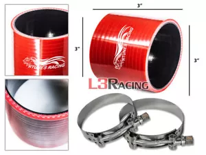 RED 3" 76mm Silicone Coupler Hose Turbo Intake Intercooler + Clamps For Infiniti - Picture 1 of 1
