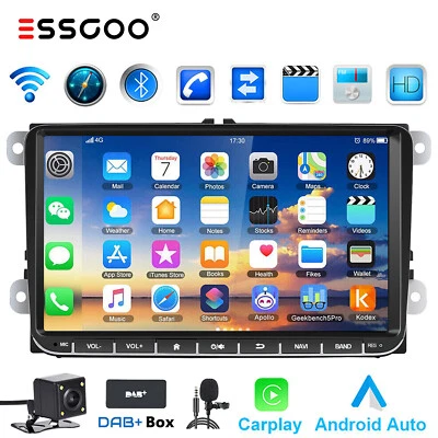 Autoradio DAB+ Android 13 Carplay GPS NAVI MIK KAM Für VW GOLF 5 6 Touran Tiguan - Bild 1 von 4