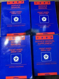 1993 FWD DODGE PLYMOUTH CHRYSLER FRONT WHEEL DRIVE CAR SERVICE MANUAL SET - Picture 1 of 5