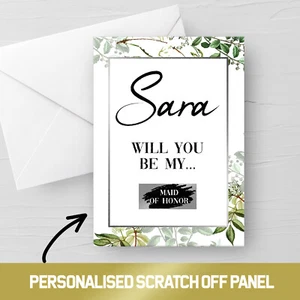 Personalised Scratch off MAID OF HONOR card /any wording, scratch card gift - Picture 1 of 2