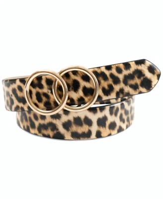 Cinturón de leopardo doble círculo I.N.C International Concepts para mujer - tallas L y XL Foto 1 de 3