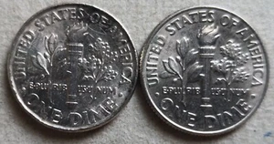 USA 2 pcs (2001 & 2019) 1 Dime (10 Cents) coin - Picture 1 of 2