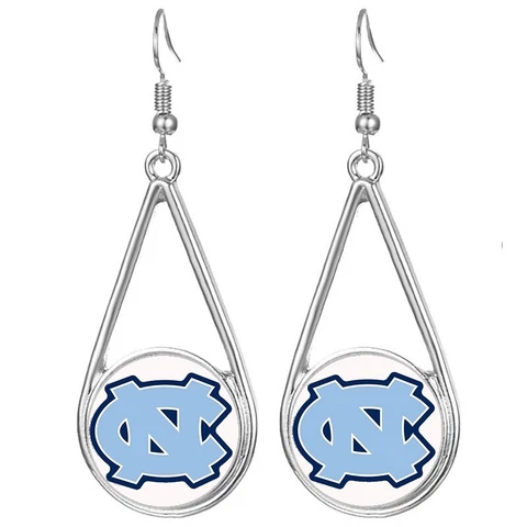 North Carolina Tar Heels Womens Silver Drop Dangle Earrings w Gift Pkg D29 Cover