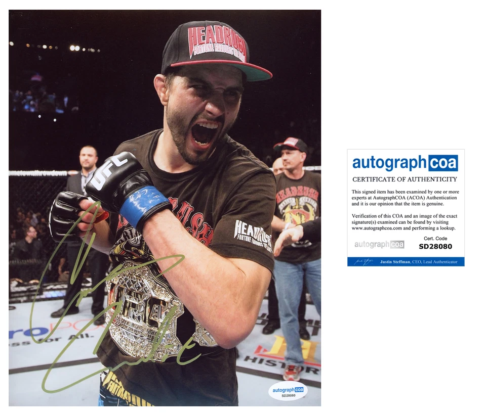 Foto firmada por Carlos Condit 8x10 ACOA autografiada UFC MMA Natural Born Killer Foto 1 de 3