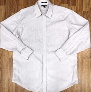 CAMISA SAKS FIVE AVENUE REGULAR FIT 100% ALGODÓN BLANCA, GRIS Y ROJA 16 1/2 GRANDE, L - Imagen 1 de 4