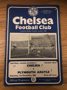 CHELSEA V PLYMOUTH ARGYLE PROGRAMME 1962-63 - Picture 1 of 2