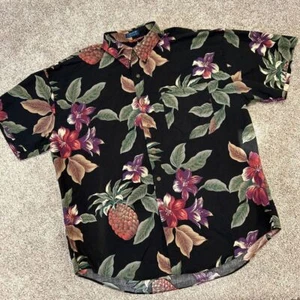 Vintage Chaps Ralph Lauren Button Down Floral Shirt Cotton Men Size XL (501) - Picture 1 of 7