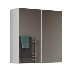 Mondeer Bathroom Mirror Cabinet Double Door Cupboard Storage Shelf Wall Mounted - Picture 1 of 5