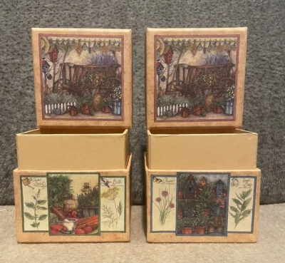 Bob's Boxes Nesting Set of 2 FRESH HERBS Artist Sherri Buck Baldwin - Image 1 of 4