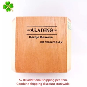 Aladino Robusto Corojo Reserva Empty Wood Cigar Box 6.75" x 5.75" x 3.25" - Picture 1 of 12