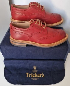 Genuine New With Box Ladies Trickers Anne Derby Brogues Red Funchal Size 5.5 - Picture 1 of 19