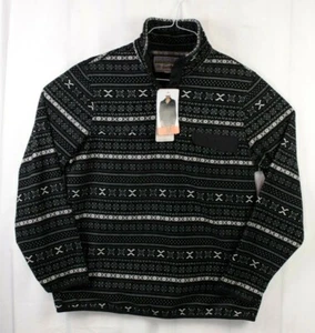 Nuevo con etiquetas Suéter Pullover Polar Mediano Jachs Cabin para Mujer Fair Isle Negro Blanco - Imagen 1 de 11