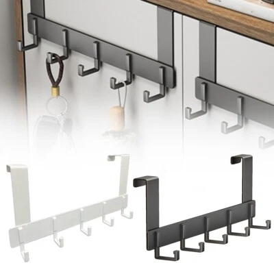 5 HOOKS OVER THE DOOR HANGER WASH ROOM COAT CLOTHES TOWEL STORAGE RACK NEW - Image 1 of 4