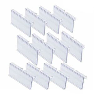 20 Pc Clear Plastic Wire Shelfving Label Holder With Sleeve Display Holder - Picture 1 of 6