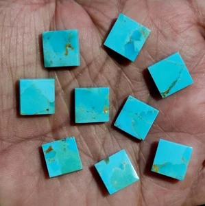 Natural Square Mohave Copper Turquoise Cabochon Unique 10 Pcs Wholesale Lot - Picture 1 of 9