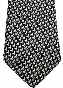 JIM THOMPSON ELEPHANTS on PARADE Green 100% SILK TIE- NWT - Picture 1 of 5